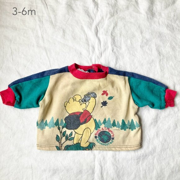 Disney Other - 💙2/$25 Vintage Disney Pooh Bear 3-6 Months Baby Green Crewneck Sweatshirt